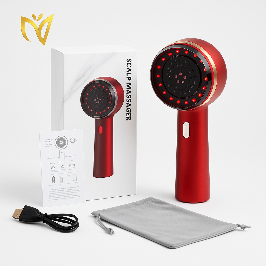 Hair Oiling Red Light Scalp Massager (One Set)