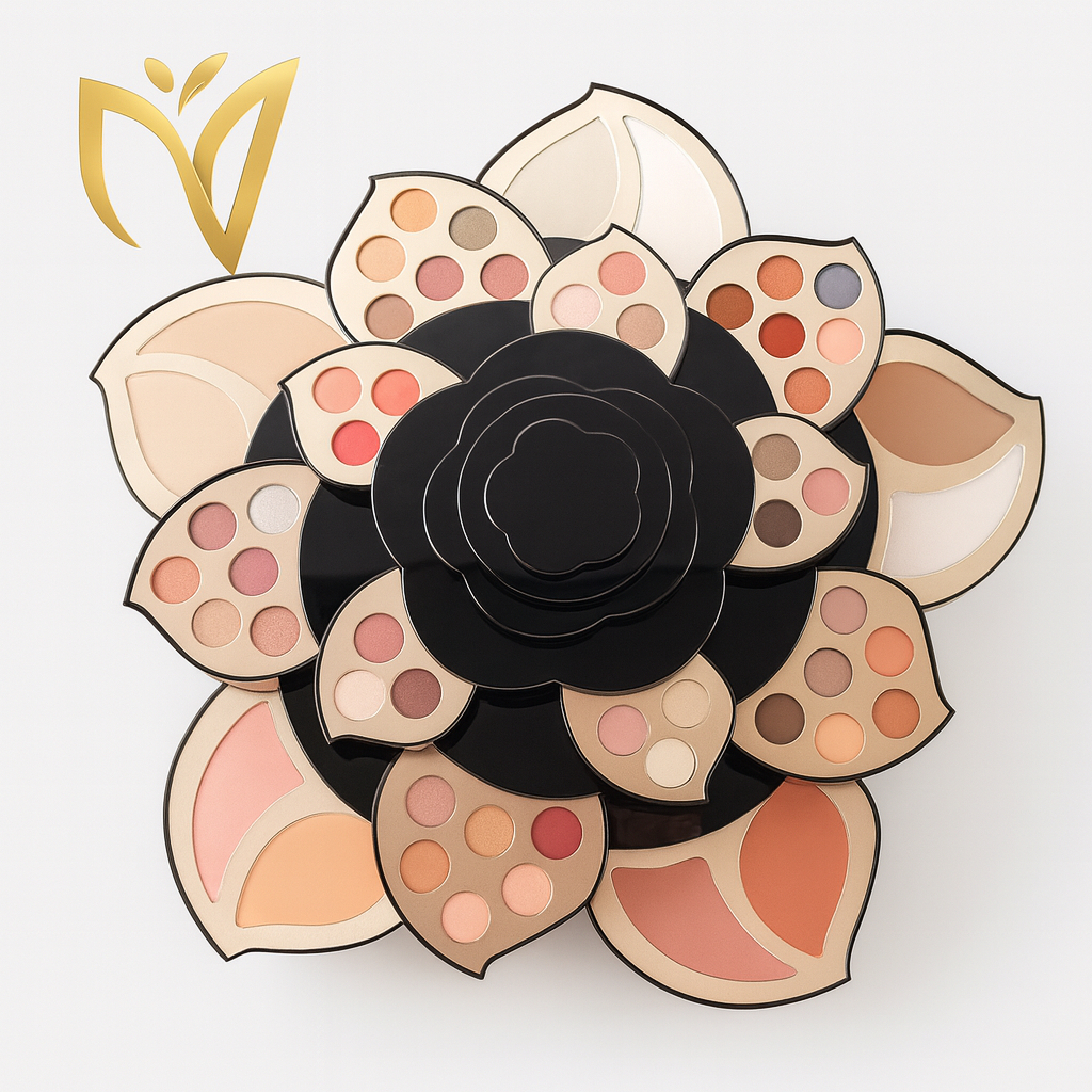 Multifunctional Makeup Full Set with Black Floral Palette